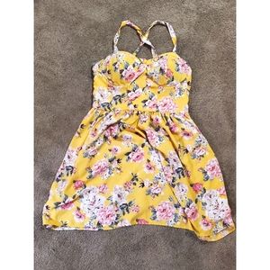 Xhilaration Yellow Floral Sundress